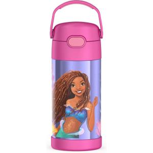 imageTHERMOS FUNTAINER Water Bottle with Straw  12 Ounce  Kids Stainless Steel Vacuum Insulated Water Bottle with Lid SpiderManLittle Mermaid