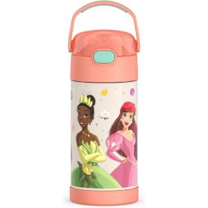 imageTHERMOS FUNTAINER Water Bottle with Straw  12 Ounce  Kids Stainless Steel Vacuum Insulated Water Bottle with Lid SpiderManPrincess