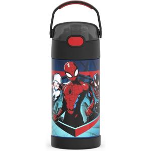 imageTHERMOS FUNTAINER Water Bottle with Straw  12 Ounce  Kids Stainless Steel Vacuum Insulated Water Bottle with Lid SpiderManSpiderMan