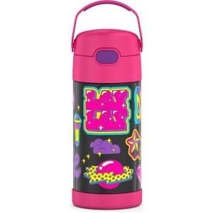 imageTHERMOS FUNTAINER Water Bottle with Straw  12 Ounce  Kids Stainless Steel Vacuum Insulated Water Bottle with Lid SpiderManThat Girl Lay Lay