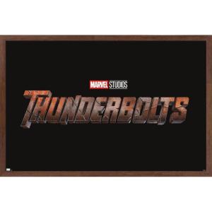 imageTrends International Marvel Thunderbolts  Logo Wall Poster 34L x 224W Premium Unframed VersionMahogany Framed Version