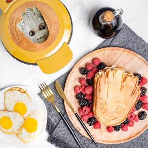 imageUncanny Brands Marvel Spiderman Waffle Maker Spideys Mask on Your Waffles Waffle IronGroot