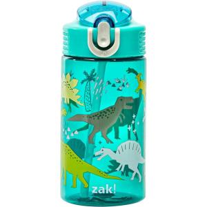 imageZak Designs Marvel SpiderMan Kids Spout Cover and Builtin Carrying Loop Made of Plastic LeakProof Water Bottle Design 16 oz BPAFreeDinosaur
