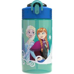 imageZak Designs Marvel SpiderMan Kids Spout Cover and Builtin Carrying Loop Made of Plastic LeakProof Water Bottle Design 16 oz BPAFreeElsa  Anna