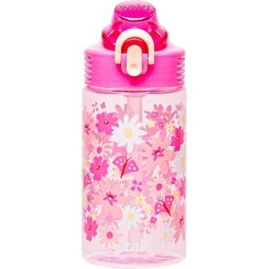 imageZak Designs Marvel SpiderMan Kids Spout Cover and Builtin Carrying Loop Made of Plastic LeakProof Water Bottle Design 16 oz BPAFreeFlower Power