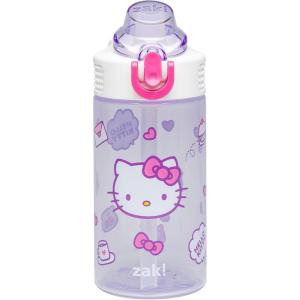 imageZak Designs Marvel SpiderMan Kids Spout Cover and Builtin Carrying Loop Made of Plastic LeakProof Water Bottle Design 16 oz BPAFreeHello Kitty