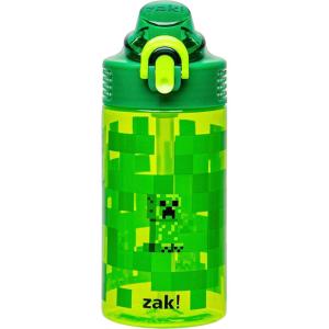 imageZak Designs Marvel SpiderMan Kids Spout Cover and Builtin Carrying Loop Made of Plastic LeakProof Water Bottle Design 16 oz BPAFreeMinecraft Creeper