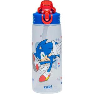 imageZak Designs Marvel SpiderMan Kids Spout Cover and Builtin Carrying Loop Made of Plastic LeakProof Water Bottle Design 16 oz BPAFreeSonic