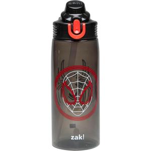 imageZak Designs Marvel SpiderMan Kids Spout Cover and Builtin Carrying Loop Made of Plastic LeakProof Water Bottle Design 16 oz BPAFreeSpiderMan Miles Morales