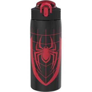 imageZak Designs Marvel SpiderMan Water Bottle for Travel and At Home 19 oz Vacuum Insulated Stainless Steel with Locking Spout Cover BuiltIn Carrying Loop LeakProof Design Miles MoralesMarvel SpiderMan