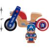 imageDisney Wooden Toys Just Play Captain America and Motorcycle Figure and Vehicle Officially Licensed Kids Toys for Ages 18 Month Amazon ExclusiveCaptain America