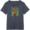 imageGuardians Of The Galaxy  Baby Groot Leaf TShirtHeather Blue