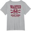 imageGuardians Of The Galaxy  Star Lord Wanted Poster TShirtHeather Grey