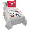 imageJay Franco Marvel Deadpool Queen Size Comforter Set  7 Piece Bedding Includes Sheet Set and Pillow Covers  Gray and Red Super Soft Cozy BeddingGrey  Hello Kitty