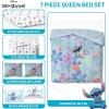 imageJay Franco Marvel Deadpool Queen Size Comforter Set  7 Piece Bedding Includes Sheet Set and Pillow Covers  Gray and Red Super Soft Cozy BeddingMulti  Stitch