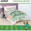 imageJay Franco Marvel Deadpool Queen Size Comforter Set  7 Piece Bedding Includes Sheet Set and Pillow Covers  Gray and Red Super Soft Cozy BeddingPink  Minecraft 01