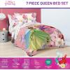 imageJay Franco Marvel Deadpool Queen Size Comforter Set  7 Piece Bedding Includes Sheet Set and Pillow Covers  Gray and Red Super Soft Cozy BeddingPink  Princess 01