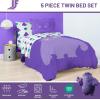 imageJay Franco Marvel Deadpool Queen Size Comforter Set  7 Piece Bedding Includes Sheet Set and Pillow Covers  Gray and Red Super Soft Cozy BeddingPurple  If
