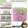 imageJay Franco Marvel Deadpool Queen Size Comforter Set  7 Piece Bedding Includes Sheet Set and Pillow Covers  Gray and Red Super Soft Cozy BeddingPurple  Shrek