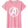 imageMarvel Avengers Endgame Logo Heroes and Legends TShirtPink