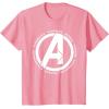imageMarvel Avengers Endgame Logo Heroes and Legends TShirtPink
