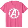 imageMarvel Avengers Endgame Logo Heroes and Legends TShirtPink Heather