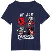 imageMarvel Deadpool ampamp Wolverine We Are Deadpool Face Panels TShirtNavy Blue