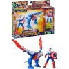 imageMarvel Mech Strike Mechasaurs 4Inch Captain America with Redwing Mechasaur Action Figures Super Hero Toys for Kids Ages 4 and Up
