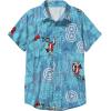 imageMarvel Mens Button Down ShirtBlueAqua Cap Island