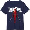 imageMarvel Studios Deadpool ampamp Wolverine Ladypool with Swords TShirtNavy Blue