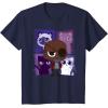 imageMarvel Studios The Marvels Nick Fury and Flerkittens Cute TShirtNavy Blue