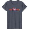 imageMarvel Studios The Marvels Official Movie Logo TShirtHeather Blue