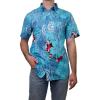 imageMarvel Mens Button Down ShirtBlueAqua Cap Island