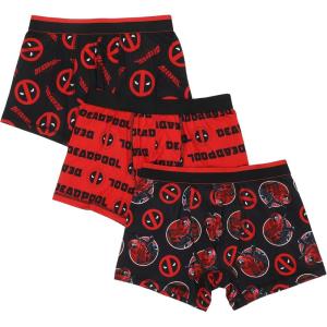 imageBioworld Deadpool Character ampamp Logo Mens 3Pack Boxer BriefsDeadpool Character  Logo