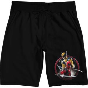 imageDeadpool ampamp Wolverine Character Circle Adult Black Sleep Pajama PantsBlack