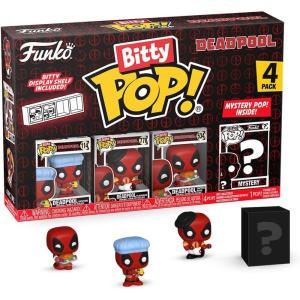 imageFunko Bitty POP Deadpool  Bathtime 4Pack and A Surprise Mystery Mini Figure  09 Inch 22 Cm Collectable  Stackable Display Shelf Included  Gift Idea  Party Bags Stocking  Cake Topper