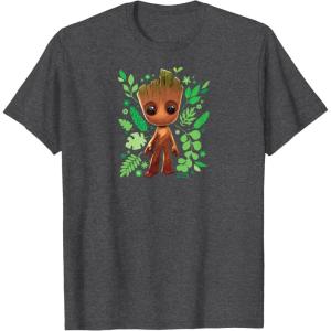 imageGuardians Of The Galaxy  Baby Groot Leaf TShirtDark Heather Grey