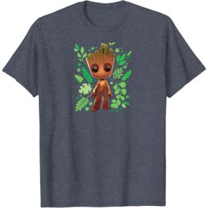 imageGuardians Of The Galaxy  Baby Groot Leaf TShirtHeather Blue