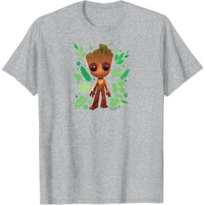 imageGuardians Of The Galaxy  Baby Groot Leaf TShirtHeather Grey