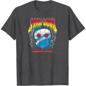 imageGuardians Of The Galaxy  Star Lord Metal Inspired TShirtDark Heather Grey