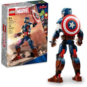 imageLEGO Marvel Captain America Construction Figure 76258 Buildable Marvel Action Figure Posable Marvel Collectible with Attachable Shield for Play and Display Avengers Toy for Boys and Girls Ages 812BlueRedWhite