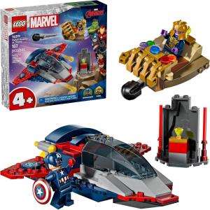 imageLEGO Marvel Captain America vs Thanos Building Toy  Pretend Play Set for Boys ampamp Girls Ages 4  Kids Building Blocks W 2 Super Hero Toy Minifigures  Gift Idea for Birthdays  76319