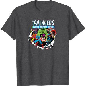 imageMarvel  Avengers Paper Rip TShirtDark Heather Grey