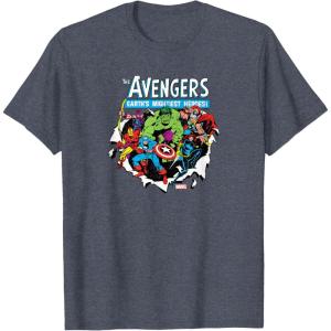 imageMarvel  Avengers Paper Rip TShirtHeather Blue