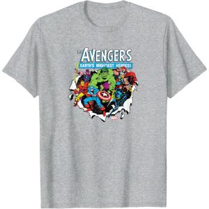 imageMarvel  Avengers Paper Rip TShirtHeather Grey
