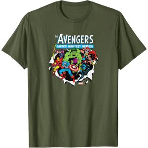 imageMarvel  Avengers Paper Rip TShirtOlive Green