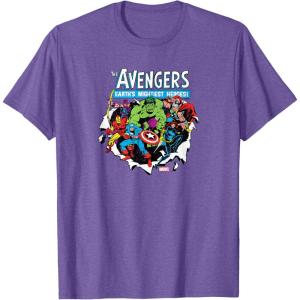 imageMarvel  Avengers Paper Rip TShirtPurple Heather