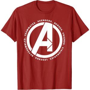 imageMarvel Avengers Endgame Logo Heroes and Legends TShirtCranberry Red