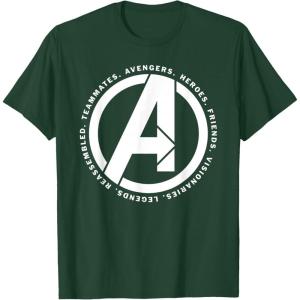 imageMarvel Avengers Endgame Logo Heroes and Legends TShirtDark Green