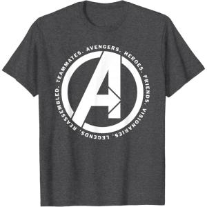 imageMarvel Avengers Endgame Logo Heroes and Legends TShirtDark Heather Grey
